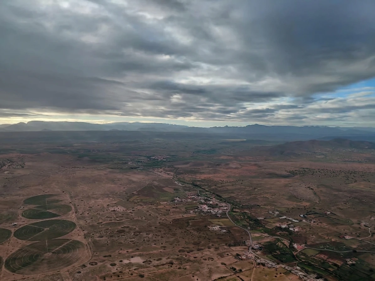 Hot air balloon flight in agadir sunrise view