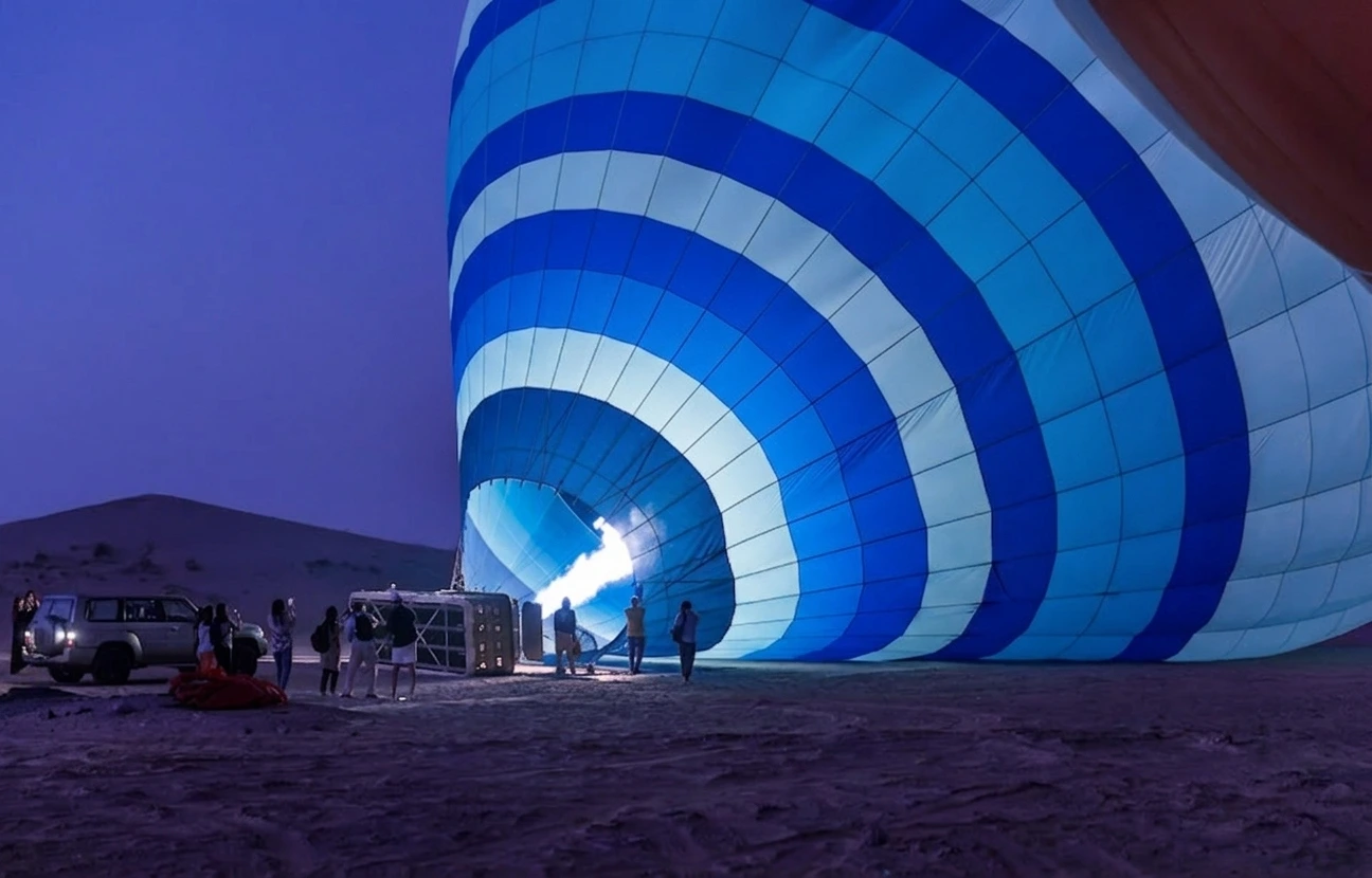 hot air balloon in agadir atlas mountains view