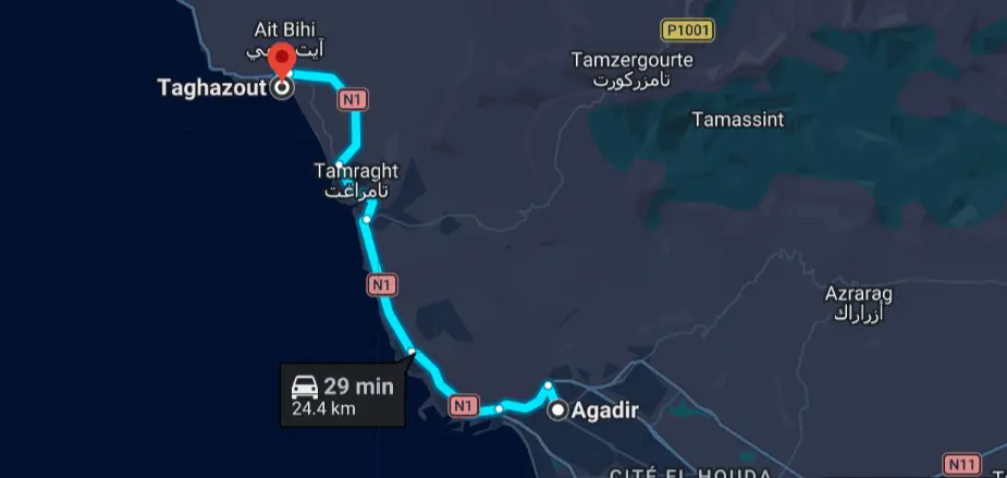 Agadir to Taghazout