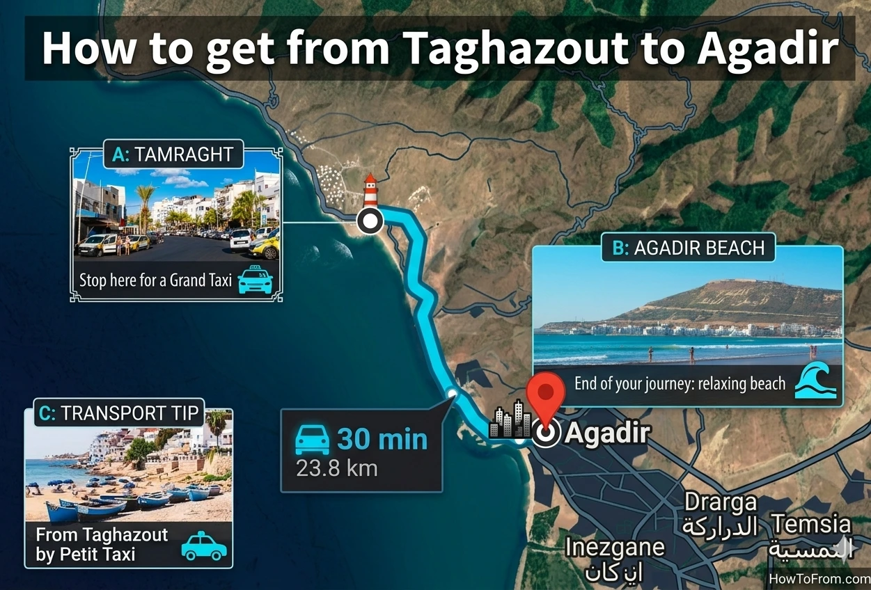 How to get from Taghazout to Agadir