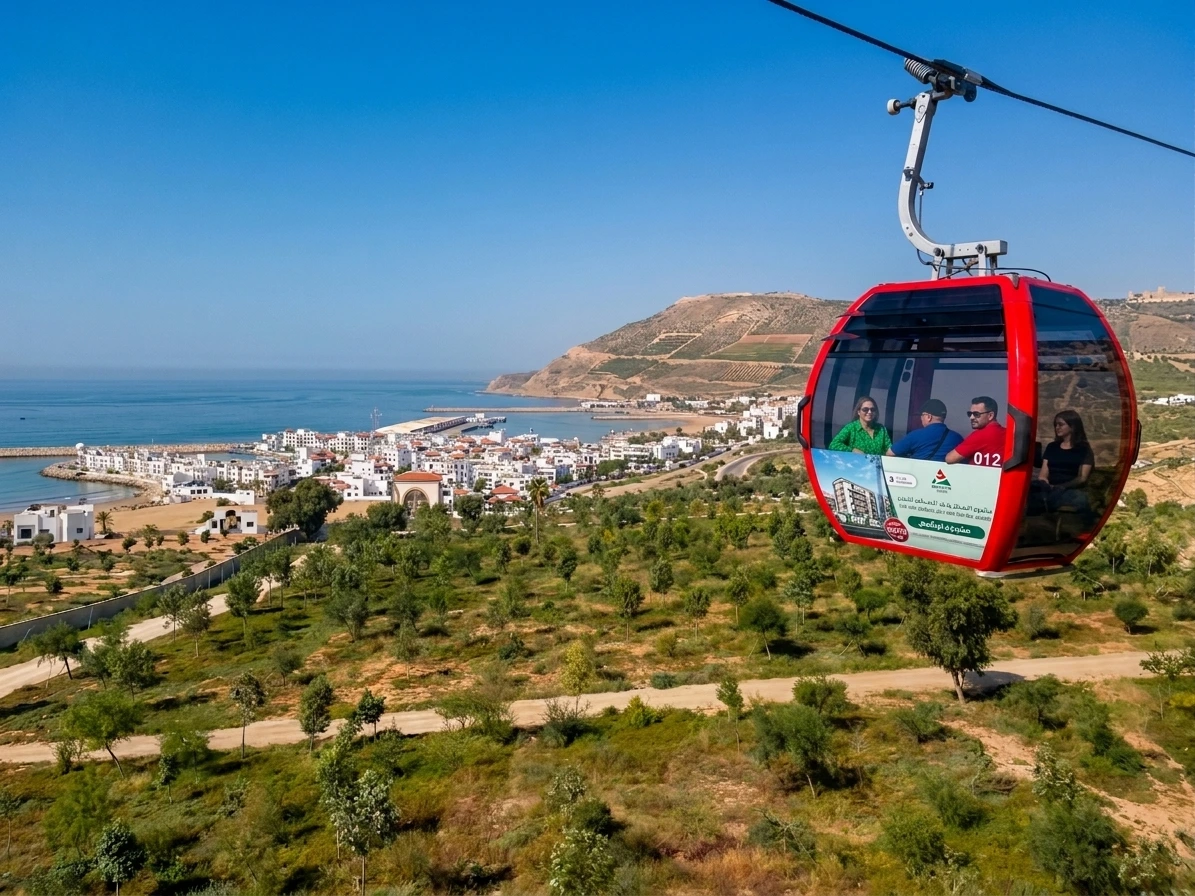 cable car in agadir panoramic view