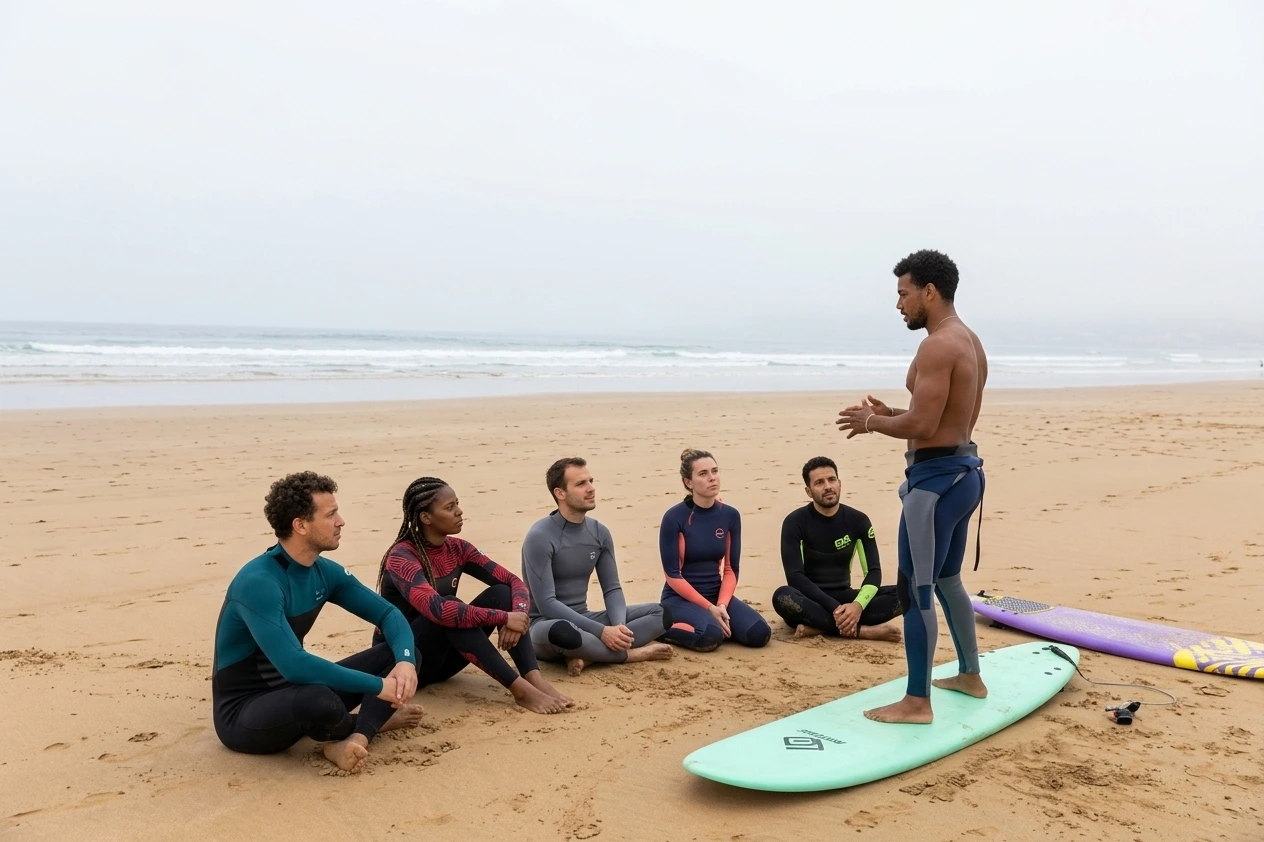Beginner Surf Lesson in Agadir beach