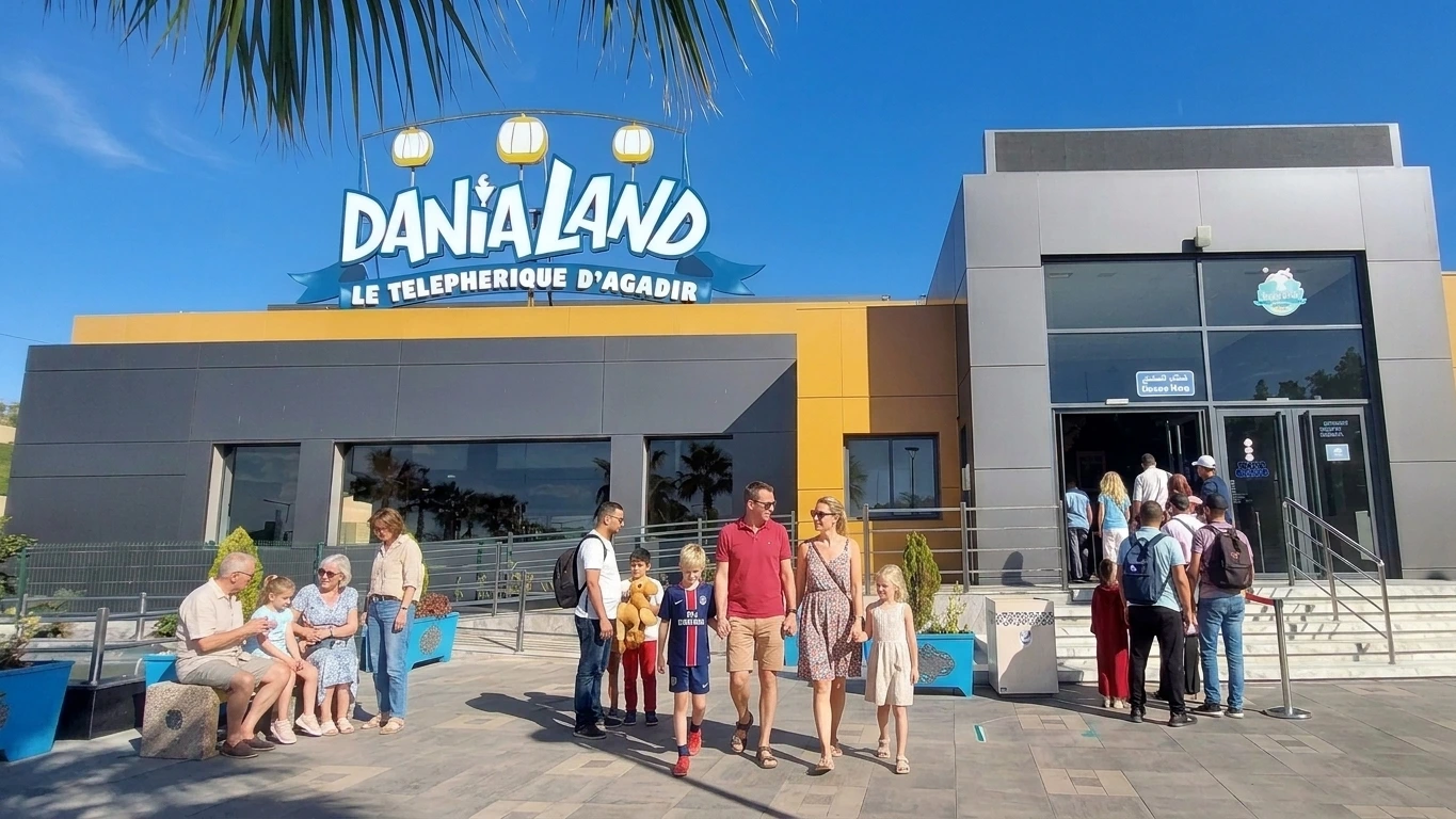 Dania Land Agadir entrance and family entertainment atmosphere