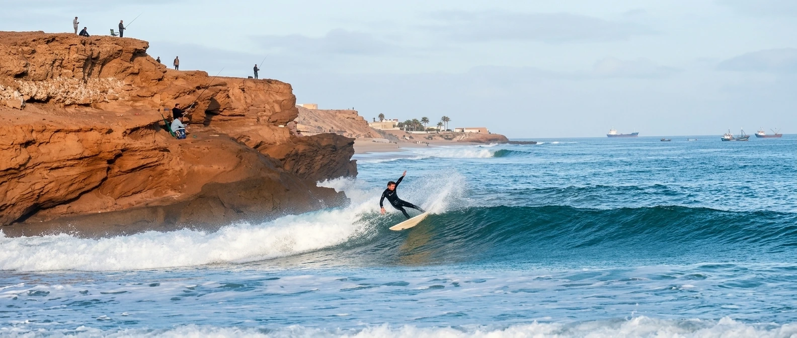 Devils Rock surf spot near Agadir Morocco