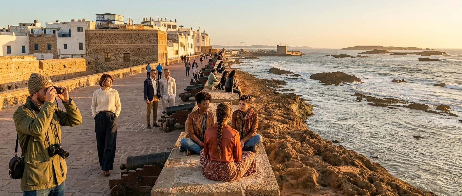Essaouira coastal city historic walls ocean view