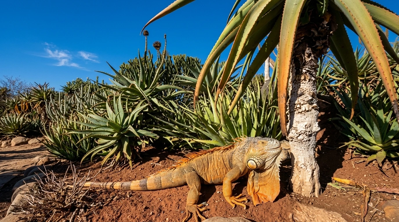 Reptiles and tropical exhibits inside Crocoparc Agadir