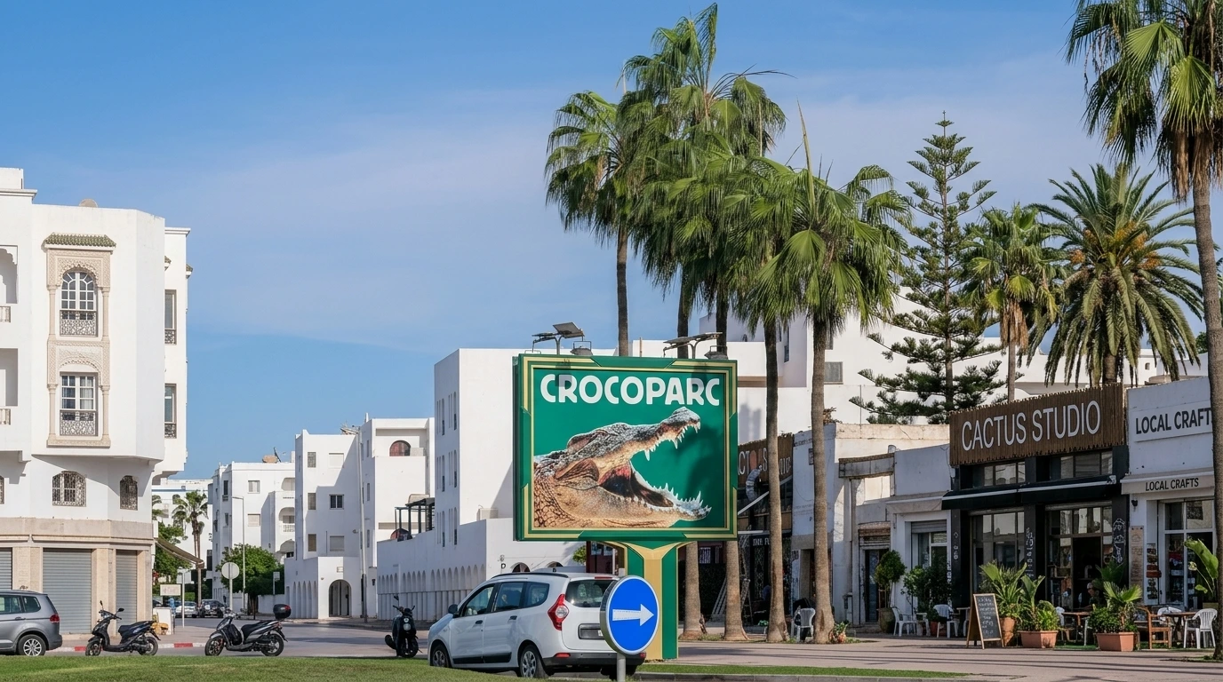 Road from Agadir city to Crocoparc Morocco