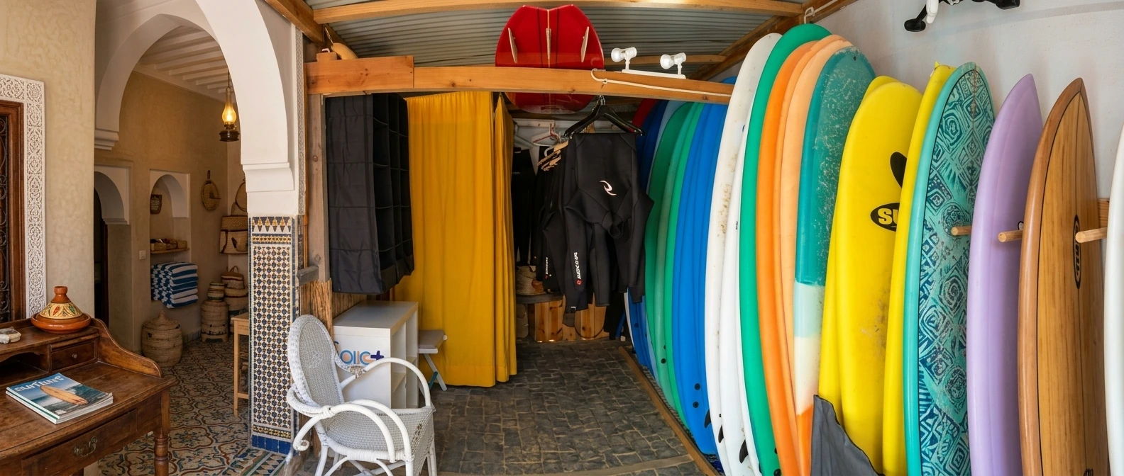 Surf board rental shop in Agadir Morocco