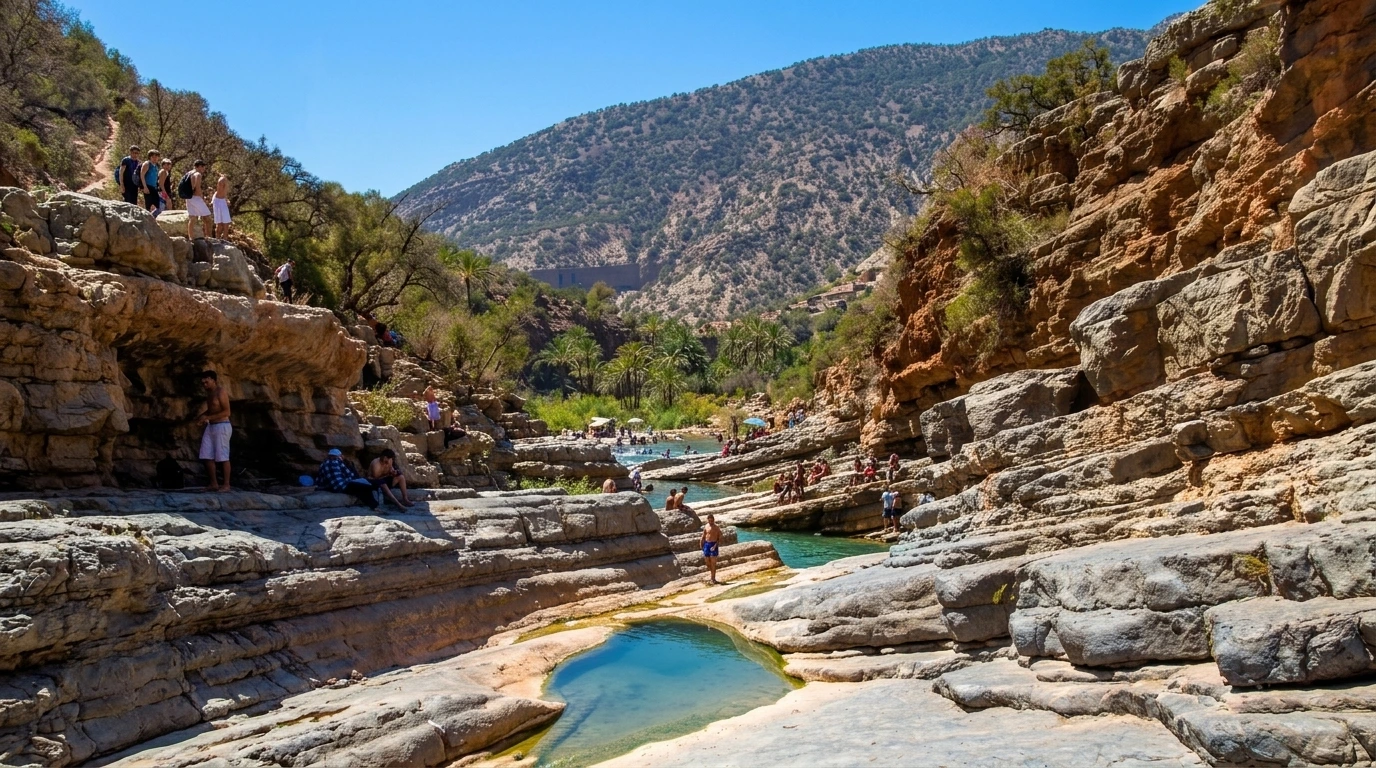Paradise Valley Morocco swimming pools and cliffs