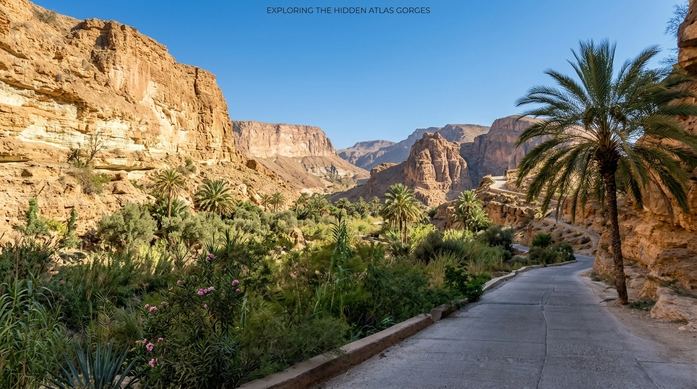 Driving route signs from Agadir to Paradise Valley Morocco