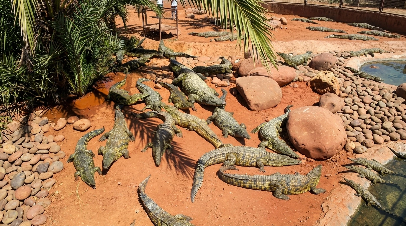 Crocodiles inside Crocoparc Agadir Morocco