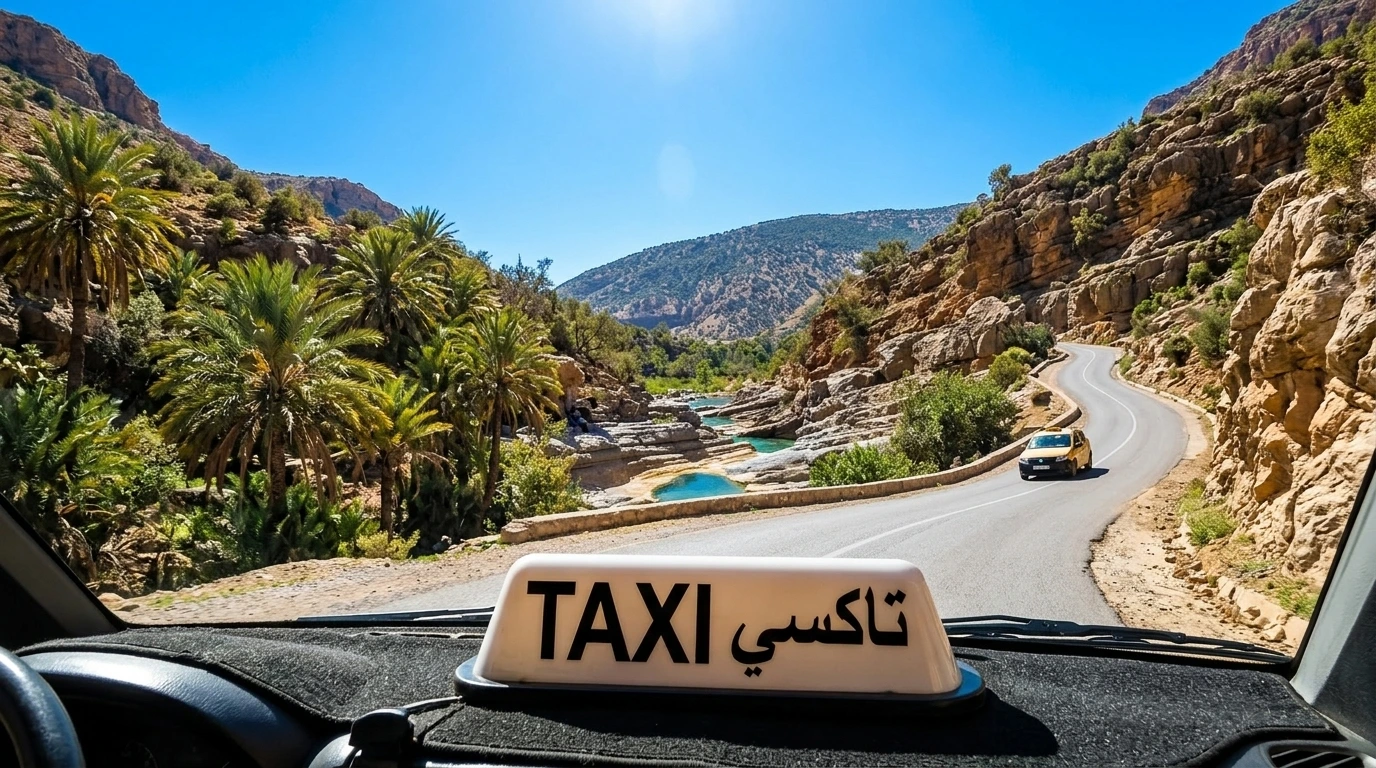 Local transport route from Agadir to Paradise Valley Morocco